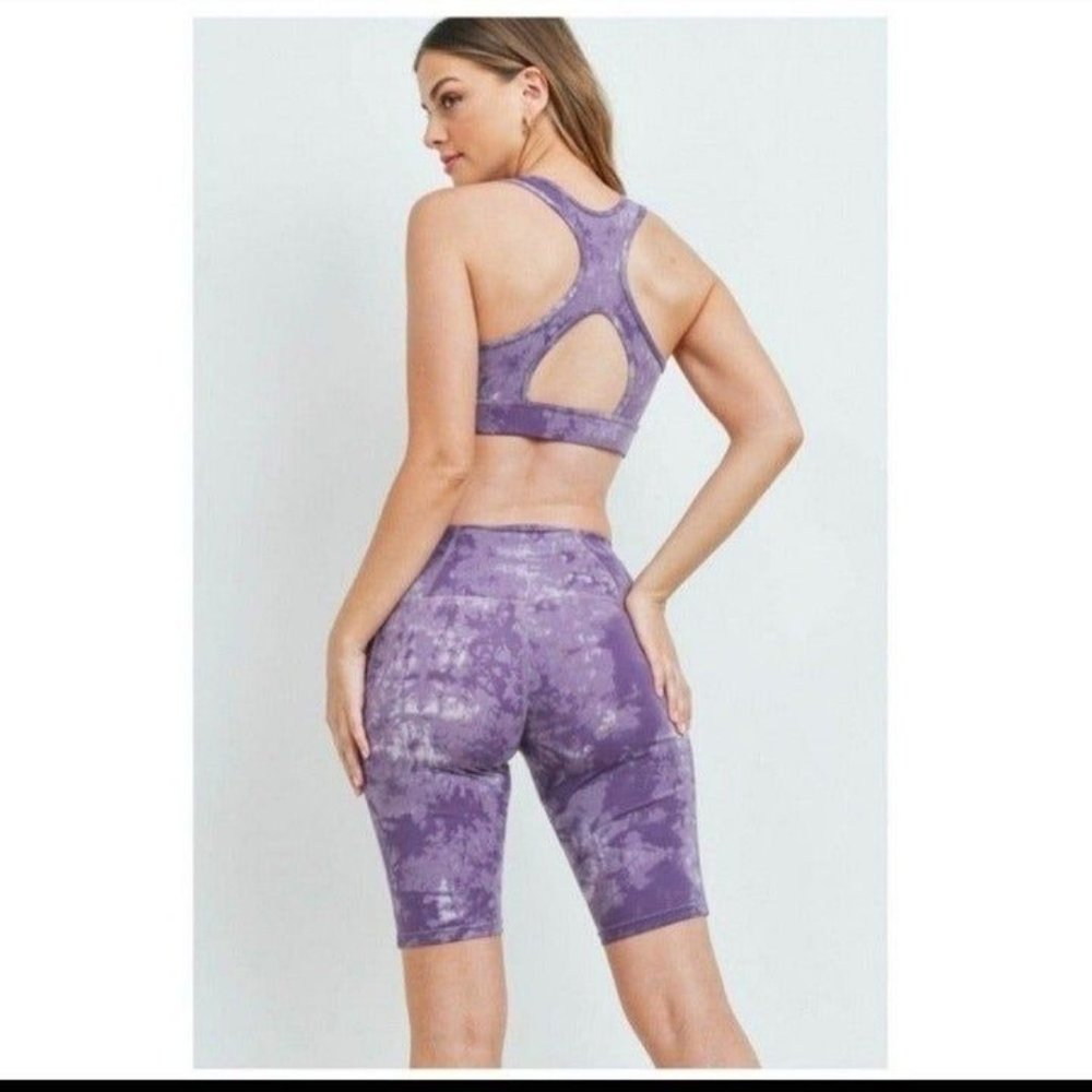 🔥$5🔥BIKER SHORT SET-PURPLE -NEW - Picture 2 of 2